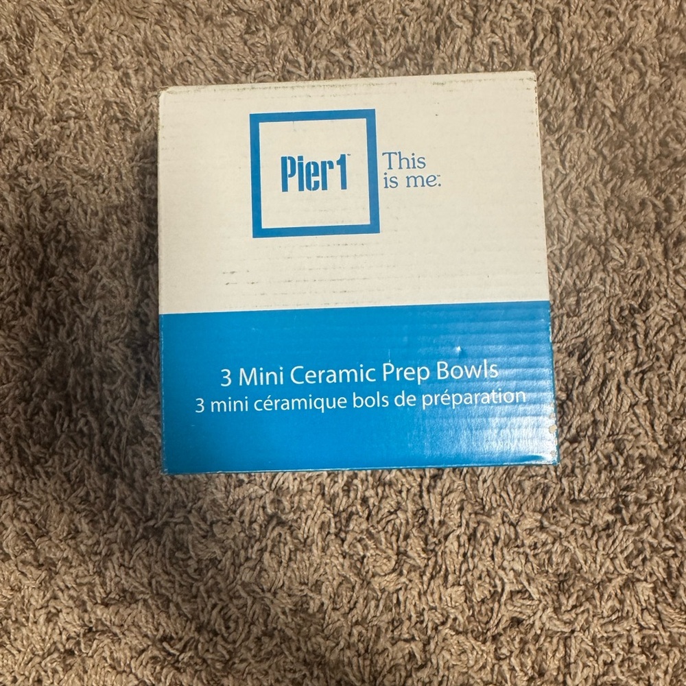 Pier 1 Mini Ceramic Prep Bowl Set. Set of 3.